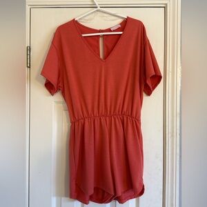 Elegant Coral Women's Romper